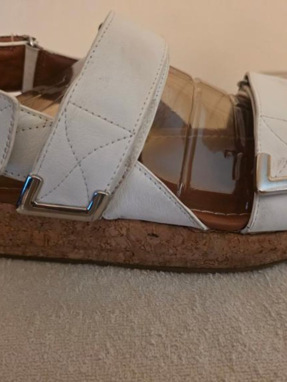 Wobbleboard Fitflop White Sandals 8.5M - Picture 3 of 4